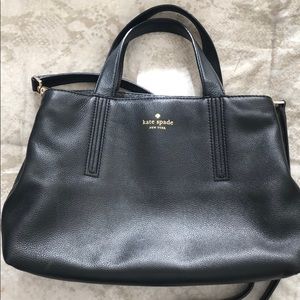 Black leather Kate Spade ♠️ bag